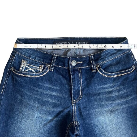 Vintage Rockin Denim Jean Y2K Capri Pants Size 8 - Picture 8 of 9